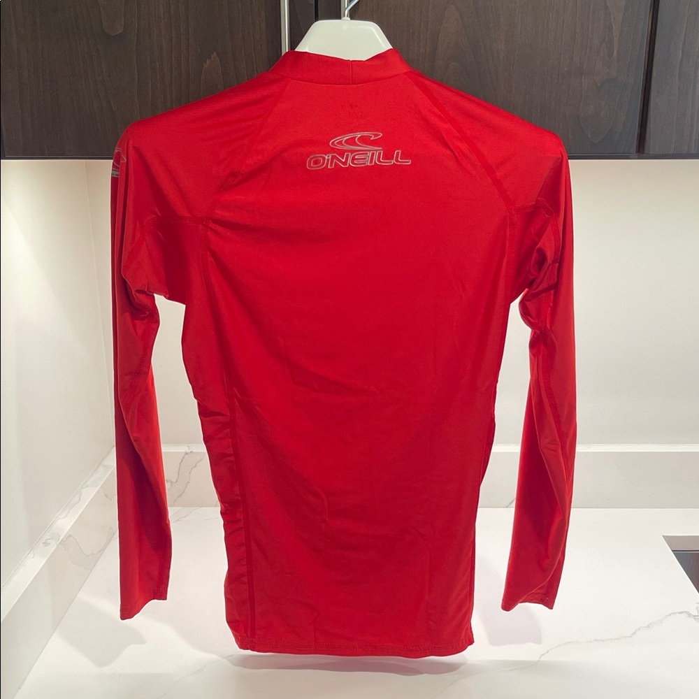 O'Neill Vibrant Red Long sleeve Performance UPF 50 Swim Shirt.